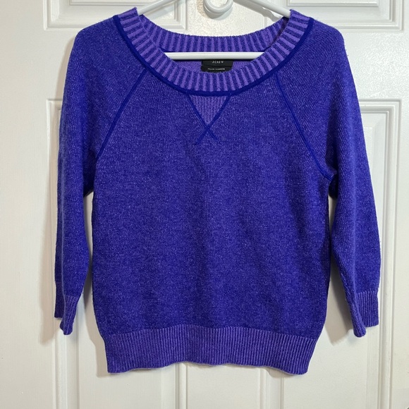 J. Crew Sweaters - J. Crew Vibrant Purple Italian Cashmere Crew Neck Sweater XS